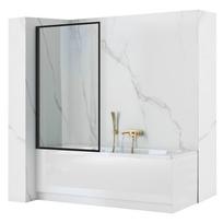 Vonios sienelė Rea Lagos Fix, 80 cm x 140 cm, juoda sp./skaidrus