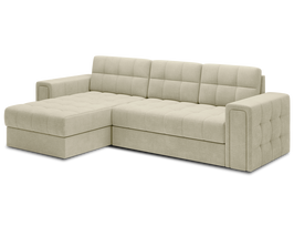 Kampinė sofa - lova Blenvi Monolith 04, smėlio sp., kairinė, 150 x 260 cm x 82 cm