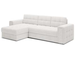 Kampinė sofa - lova Blenvi Royal 01, balta sp., kairinė, 150 x 260 cm x 82 cm