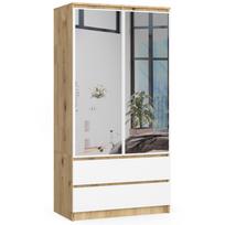 Prieškambario spinta Akord Furniture Factory, balta sp./rusva sp., 51 cm x 90 cm x 180 cm