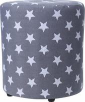 Pufas Home Styling Collection Stars, balta sp./pilka sp., 30 cm x 30 cm x 32 cm
