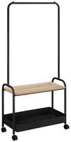 Drabužių kabykla su lentyna Home4you Fraser, 165 cm, ąžuolo sp./juoda sp.