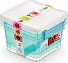 Maisto dėžučių rinkinys Orplast Arctic Line, 1.15 l, 15 cm x 15 cm, mėlyna sp., 3 vnt.