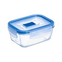 Dėžutė maistui Luminarc Pure Box Active, 0.38 l, 12 cm x 8.5 cm, skaidri sp./mėlyna sp.
