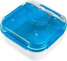 Dėžutė maistui Branq Lido, 1.6 l, 18.5 cm x 18.5 cm, mėlyna sp./balta sp.