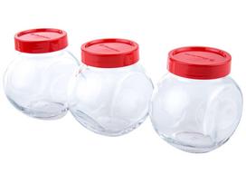 Birių produktų indas, rinkinys Pasabahce Bella, 0.2 l, skaidri sp./raudona sp.
