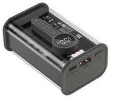 Nešiojamas įkroviklis (Power bank) Gembird QC3.0, 9000 mAh, 18 - 20 W, skaidri sp./juoda sp.