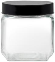 Birių produktų indas Domotti Milos, 0.9 l, skaidri sp./juoda sp.
