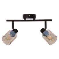 Šviestuvas lubų Candellux Lighting Agra Brown, E14, 2 x 40 W, skaidri sp./gintaro sp. / juoda sp.