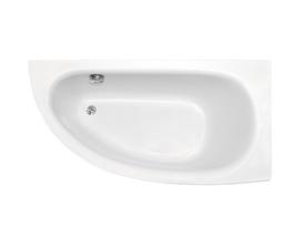 Vonia, įmontuojama/kampinė Besco Milena, 150 cm x 70 cm, dešininė, balta sp./juoda sp.