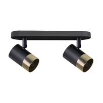 Šviestuvas lubų Candellux Lighting Tobi, GU10, 2 x 15 W, aukso sp./juoda sp.