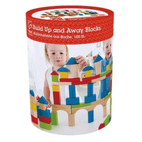 Medinės kaladėlės Hape Build Up And Away E0427, 100 vnt.