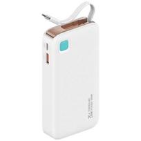 Nešiojamas įkroviklis (Power bank) Usams Retractable, 10000 mAh, balta sp.