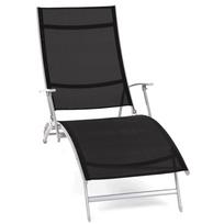 Lauko gultas Summer, juoda sp./sidabro sp., 175 cm x 63 cm x 68 - 103 cm