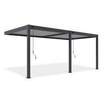 Pavėsinė Pergola Elegance Wall, 600 x 256 cm, antracito sp./šviesiai pilka sp.