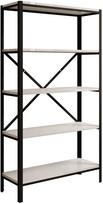 Knygų lentyna ADRK Rene, juoda sp./blizgios baltos spalvos, 146.8 cm x 30 cm x 80 cm