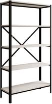 Knygų lentyna ADRK Rene, juoda sp./balta matinė sp., 146.8 cm x 30 cm x 80 cm