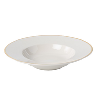 Lėkštė sriubos Quality Ceramic Prima Gold, Ø 23 cm, aukso sp./balta sp.