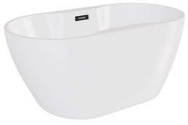 Vonia, laisvai pastatoma Besco Navia, 160 cm x 80 cm x 60 cm, ovalas, balta sp./juoda sp.