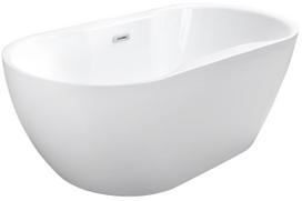 Vonia, laisvai pastatoma Besco Navia, 160 cm x 80 cm x 60 cm, ovalas, balta sp./chromo sp.