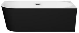 Vonia, laisvai pastatoma Besco Zoya Black&White Matt, 170 cm x 80 cm x 59 cm, dešininė, balta sp./juoda sp.