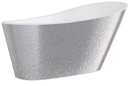 Vonia, laisvai pastatoma Besco Melody Glam Silver, 150 cm x 80 cm x 72 cm, ovalas, balta sp./sidabro sp.