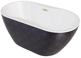 Vonia, laisvai pastatoma Besco Navia Glam Graphite, 160 cm x 80 cm x 60 cm, ovalas, aukso sp./grafito sp.