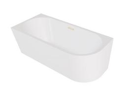 Vonia, laisvai pastatoma Besco Zoya, 170 cm x 80 cm x 59 cm, kampinė, aukso sp./balta sp.