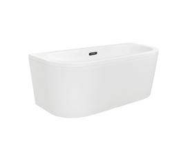 Vonia, laisvai pastatoma Besco Volya, 160 cm x 75 cm x 63 cm, asimetrinė, balta sp./juoda sp.