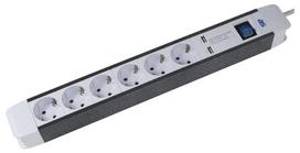 Buitinis ilgintuvas AS-Schwabe, 1.5 mm², 1.5 m, IP20, 6 lizdų, su jungikliu