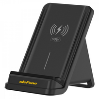 Belaidis indukcinis įkroviklis UleFone WCS01, USB Type C/Qi, 11.2 cm, juoda sp., 50 W