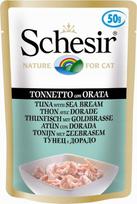 Šlapias kačių maistas Schesir Tuna with Sea Bream, jūros gėrybės/tunas, 0.05 kg