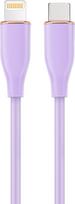 Laidas Gembird Premium silicon USB Type-C Male (vyriška), Lightning Male (vyriška), 1.5 m, violetinė sp.