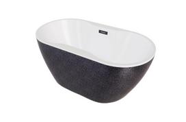 Vonia, laisvai pastatoma Besco Navia Glam, 160 cm x 80 cm x 60 cm, ovalas, grafito sp.