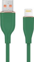 Laidas Gembird Premium silicon USB Type-A Male (vyriška), Lightning Male (vyriška), 1.5 m, žalia sp.