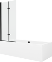 Vonia, su sienele su sienele, laisvai pastatoma Mexen Cube, 180 cm x 80 cm x 39 cm, stačiakampis, balta sp.