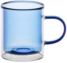 Dvigubo stiklo puodelis Ambition Fuzzy Blue, skaidri sp./mėlyna sp., 0.350 l