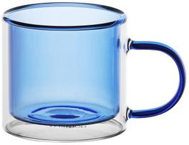 Dvigubo stiklo puodelis Ambition Fuzzy Blue, skaidri sp./mėlyna sp., 0.250 l