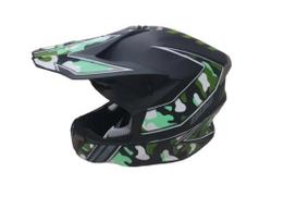Motociklininko šalmas HD-806, L (59-60 cm), juoda sp./žalia sp.