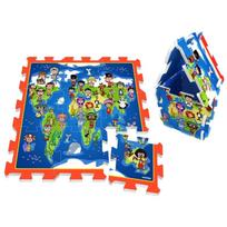 Kilimėlis kūdikiams - dėlionė Stamp World Map, 31 cm x 31 cm, 9 vnt, įvairių spalvų