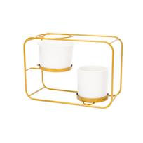 Pakabinamas gėlių vazonas Domoletti TRRT018, keramika/metalas, Ø 25 cm, aukso sp./balta sp.