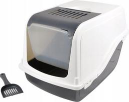 Uždaro tipo kačių tualetas Rotho Closed Litter Box, balta sp./pilka sp., uždaras, 53 cm x 36 cm x 42 cm