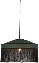 Šviestuvas kabinamas Searchlight Dome Shade With Fringe Drop 43E541-01, E14/E27, 1 x 7 W, juoda sp./žalia sp.