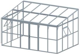 Šiltnamis SOHO PC+Glass 006863, grūdintas stiklas, 4.34 x 2.9 m, 6 mm, juoda sp.