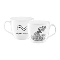 Puodelis Ambition Zodiac Aquarius, balta sp./juoda sp., 0.55 l