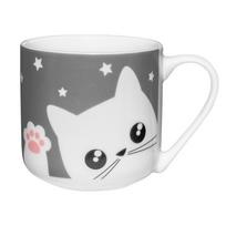 Puodelis Ambition Kitty, balta sp./pilka sp., 0.44 l
