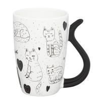 Puodelis Ambition Black Cat, balta sp./juoda sp., 0.38 l