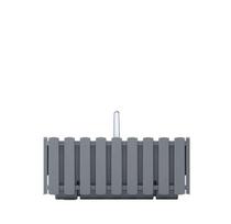 Balkoninis vazonas Prosperplast BOARDEE FENCYCASE W DDEF400W-405U, plastikinis, 38 cm x 18 cm, Ø 38 cm, pilka sp.