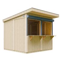 Medinis prekybinis kioskas Timbela M950, 305 cm x 248 cm x 240 cm, rusva sp.