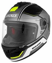 Motociklininko šalmas Axxis Draken SONAR B13, L (59-60 cm), juoda sp./geltona sp./pilka sp.